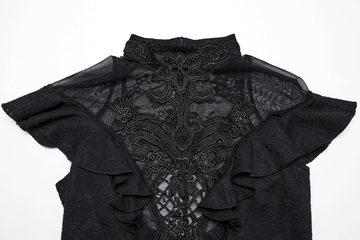 Punk Rave Gothic Applique Top