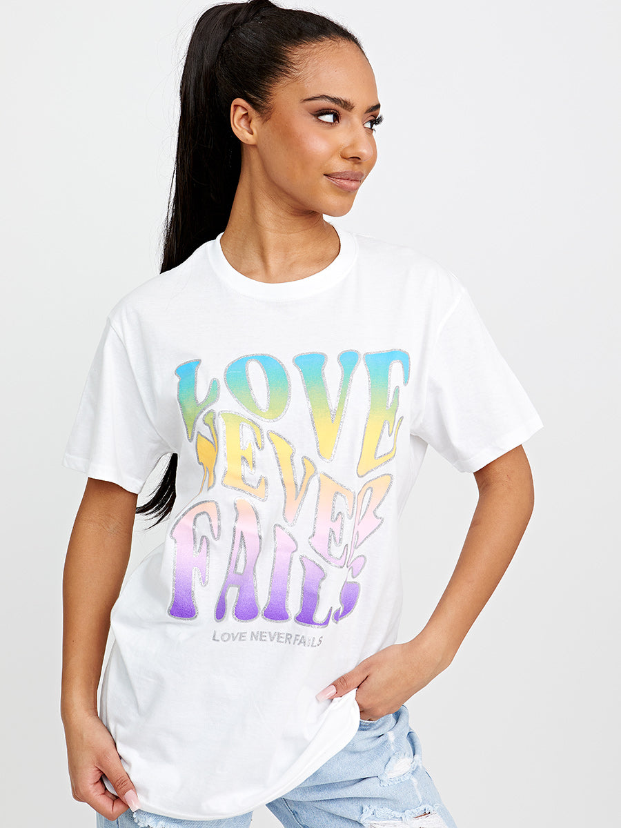 Love Never Fails Graphic Printed T-Shirt