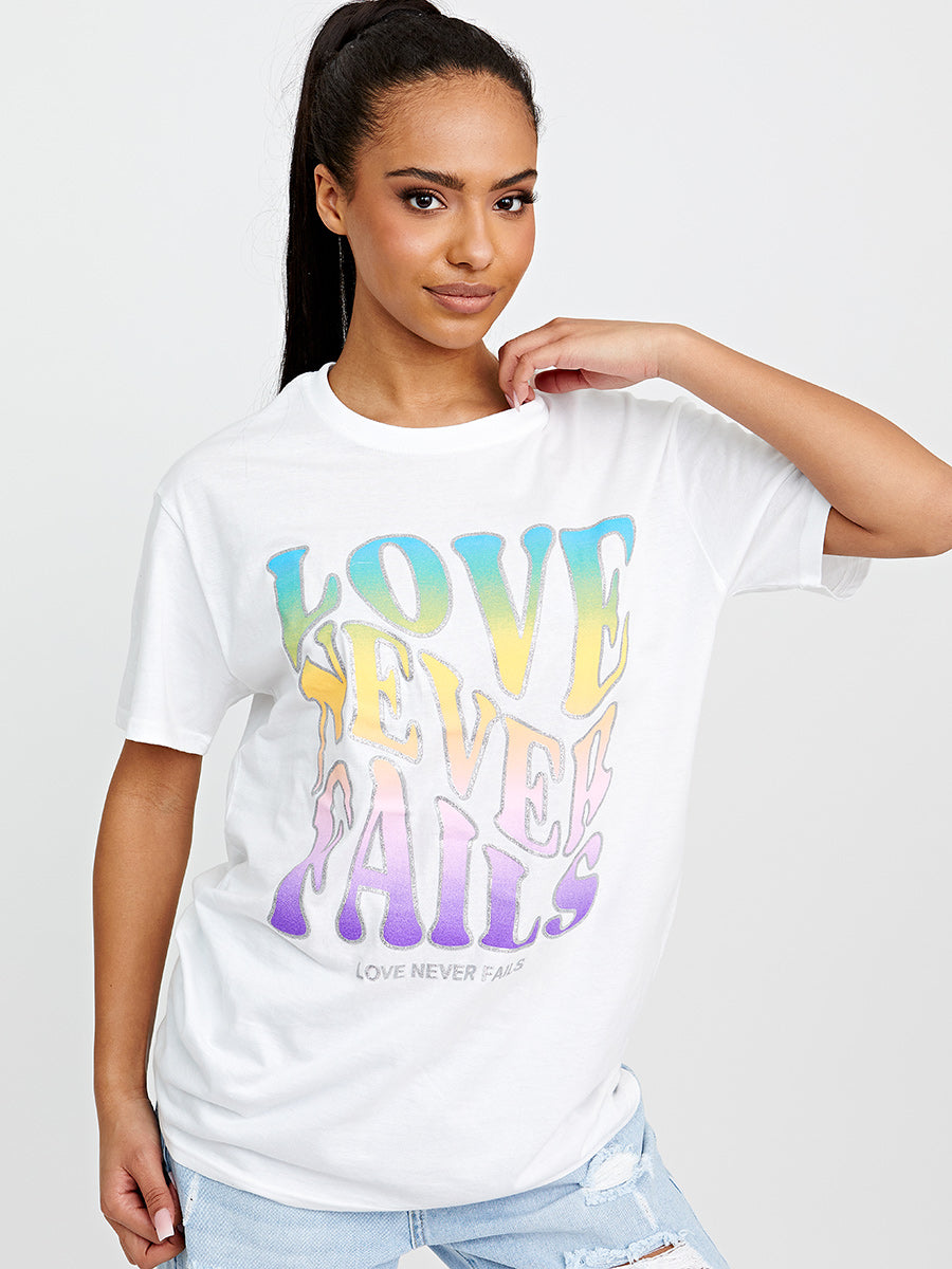 Love Never Fails Graphic Printed T-Shirt