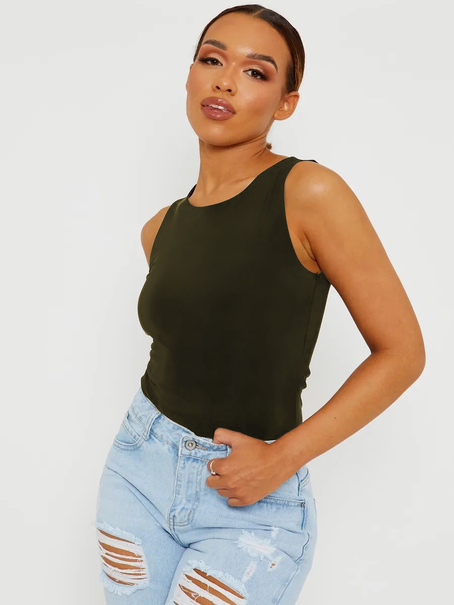 Slinky Racer Back Sleeveless Bodysuit