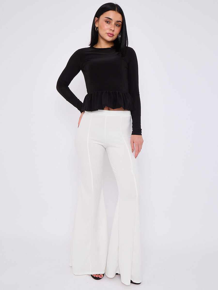 High Waist Flared Trousers