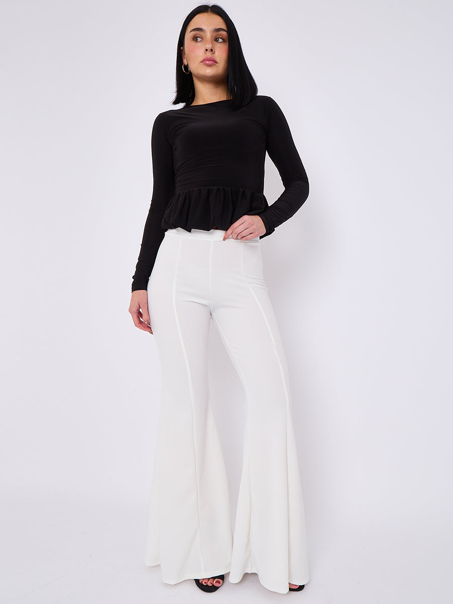 High Waist Flared Trousers