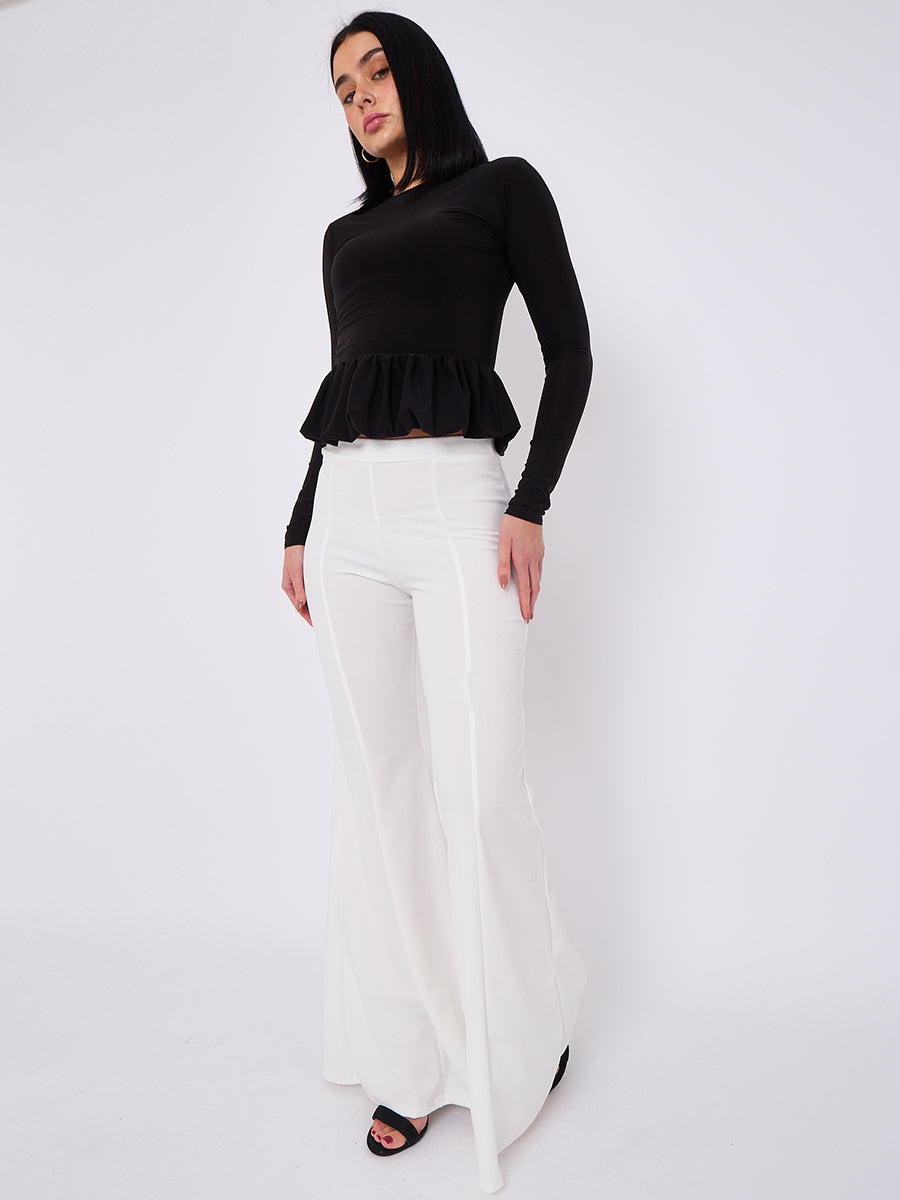 High Waist Flared Trousers