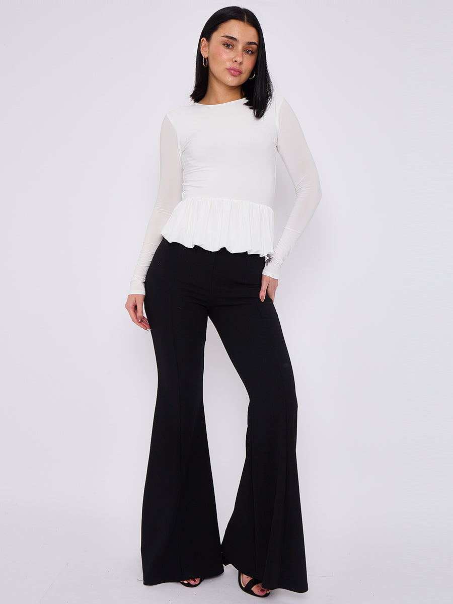 High Waist Flared Trousers