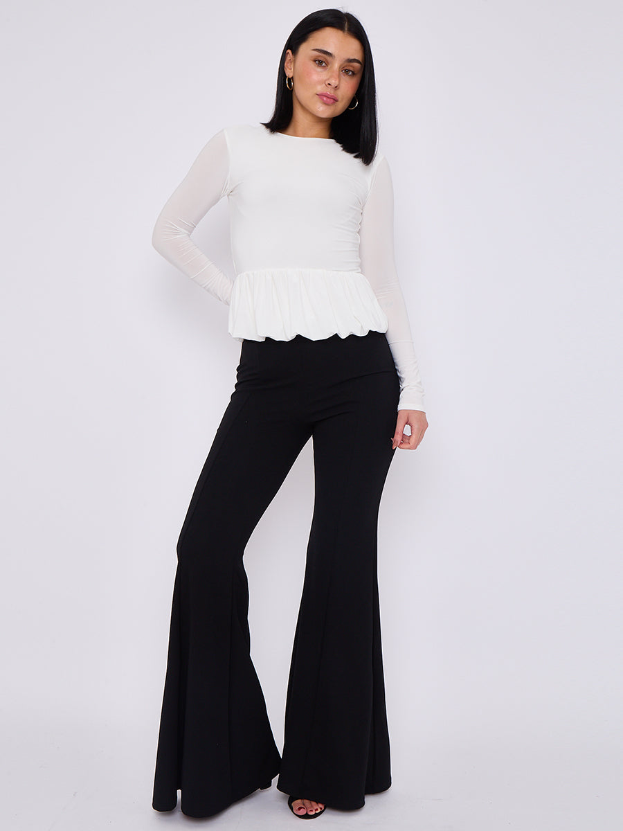High Waist Flared Trousers