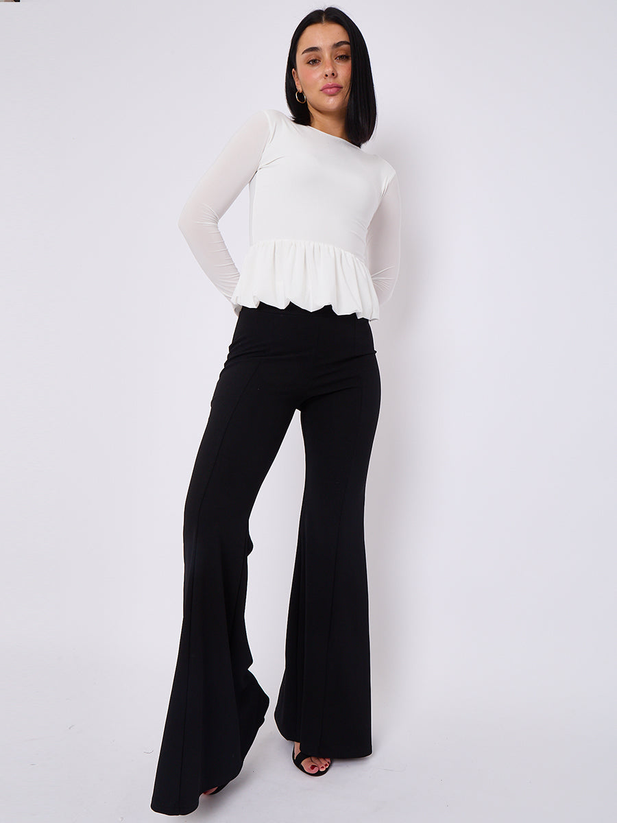 High Waist Flared Trousers