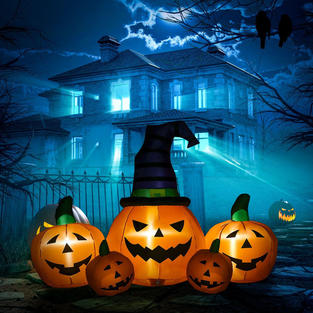 6ft Inflatable Halloween Pumpkin Hat