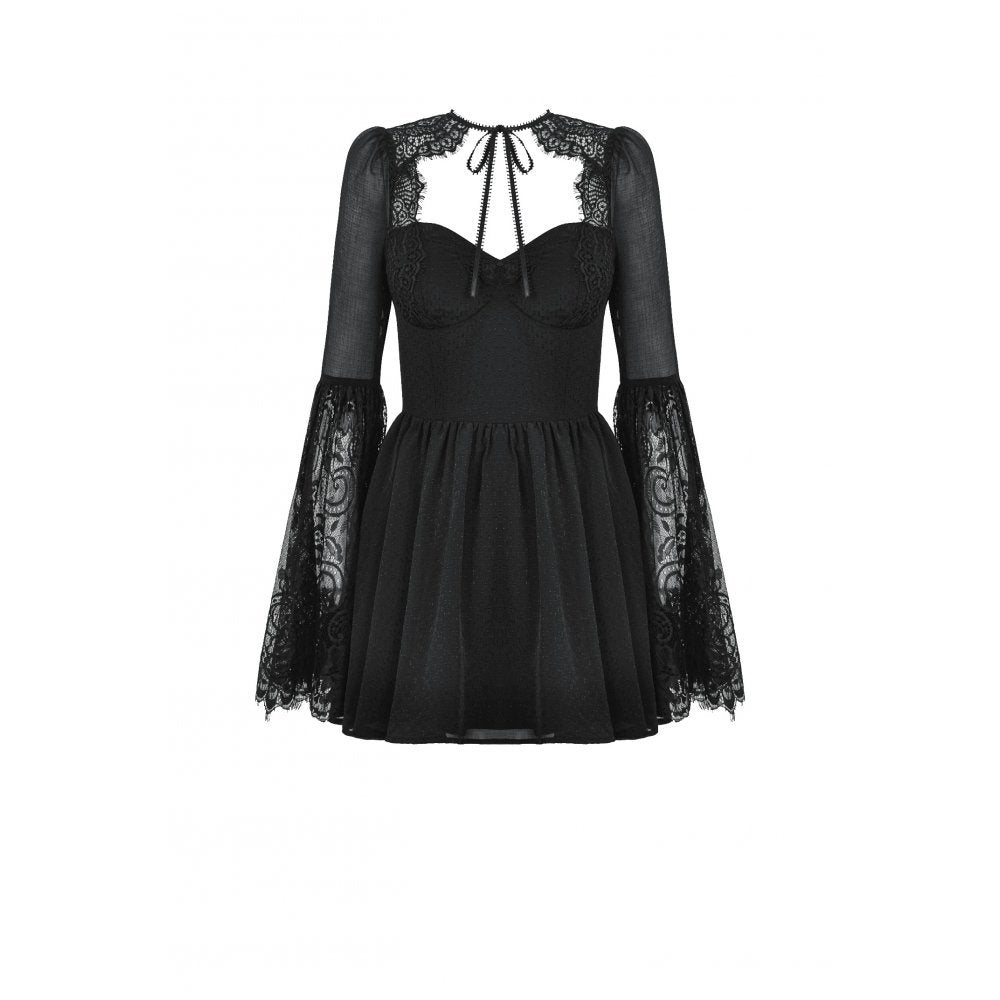 Dark in Love Greta Dark Mystique Gothic Lace-Up Mesh Dress