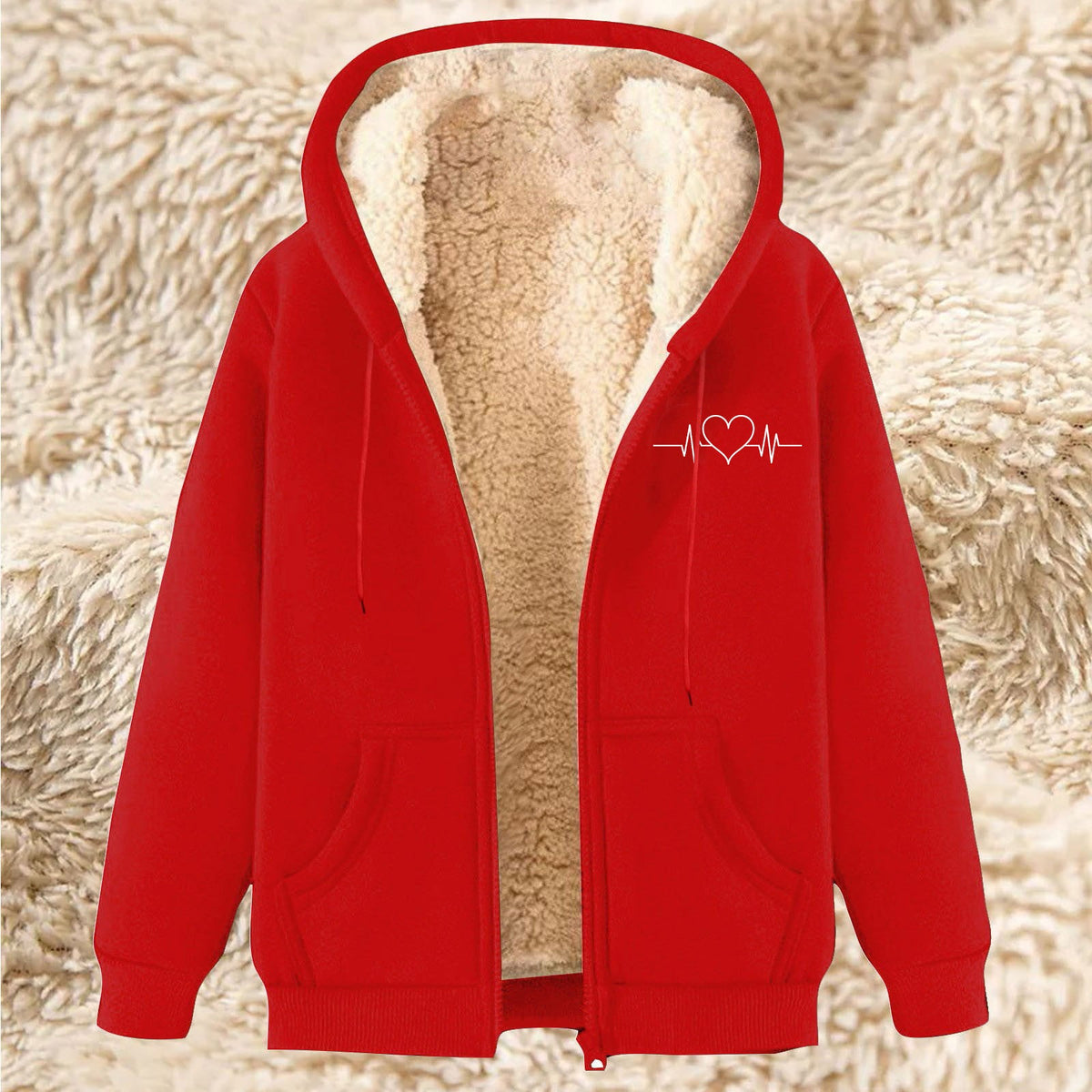 Men's Fleece Hoodie With Fleece Lining, Thick And Warm For Winter, Lamb Fleece For Autumn And Winter