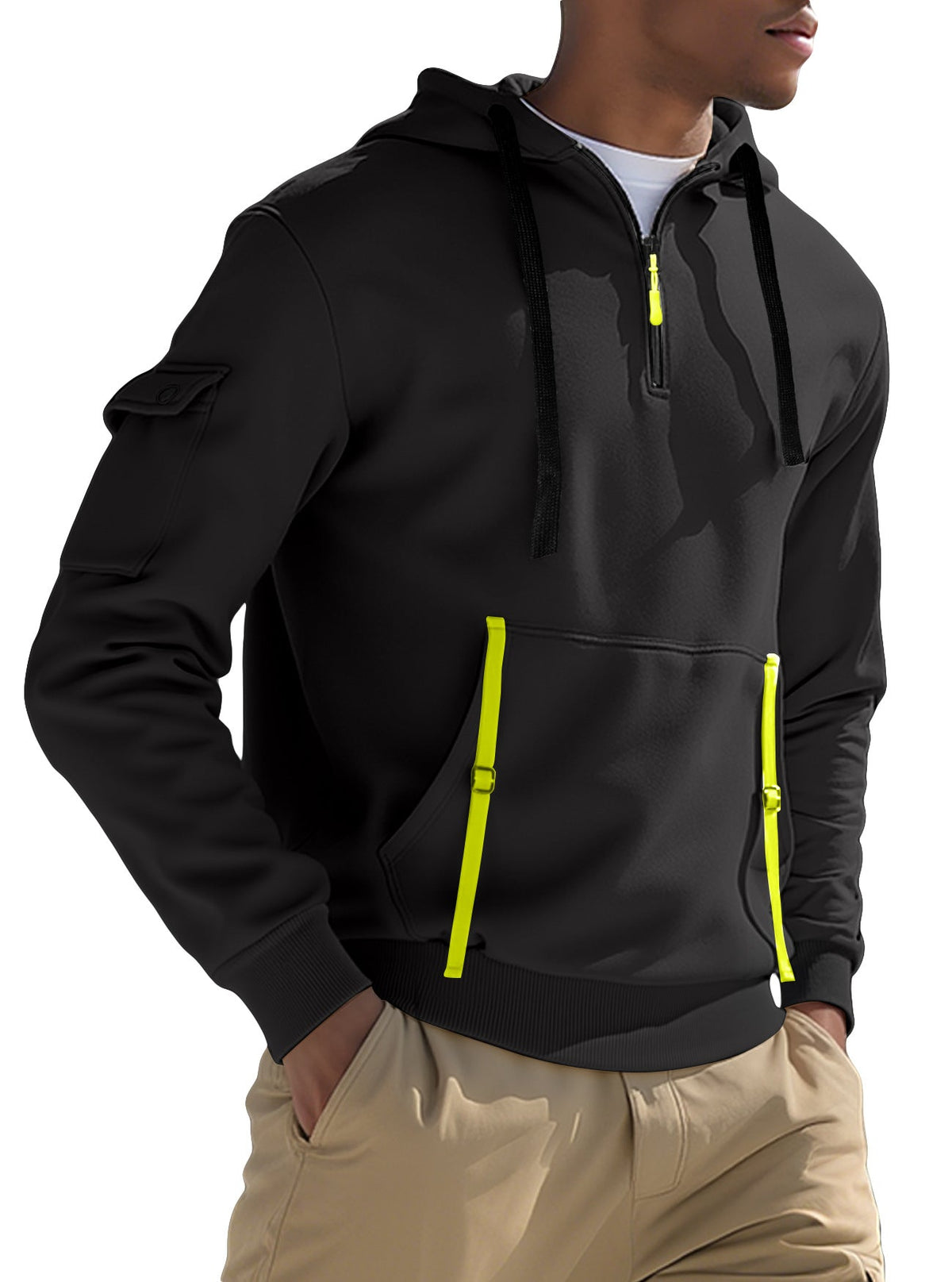 Men's Fleece-lined Casual Sweatshirt Fashion Hoodie