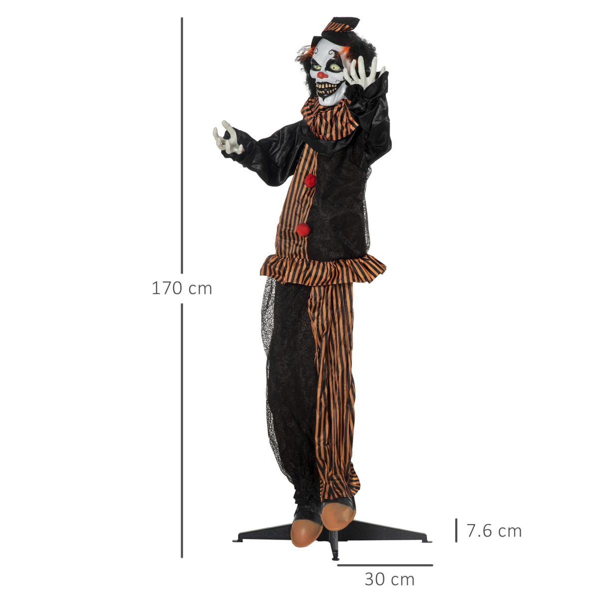 67" Life-Size Outdoor Halloween Talking Circus Clown
