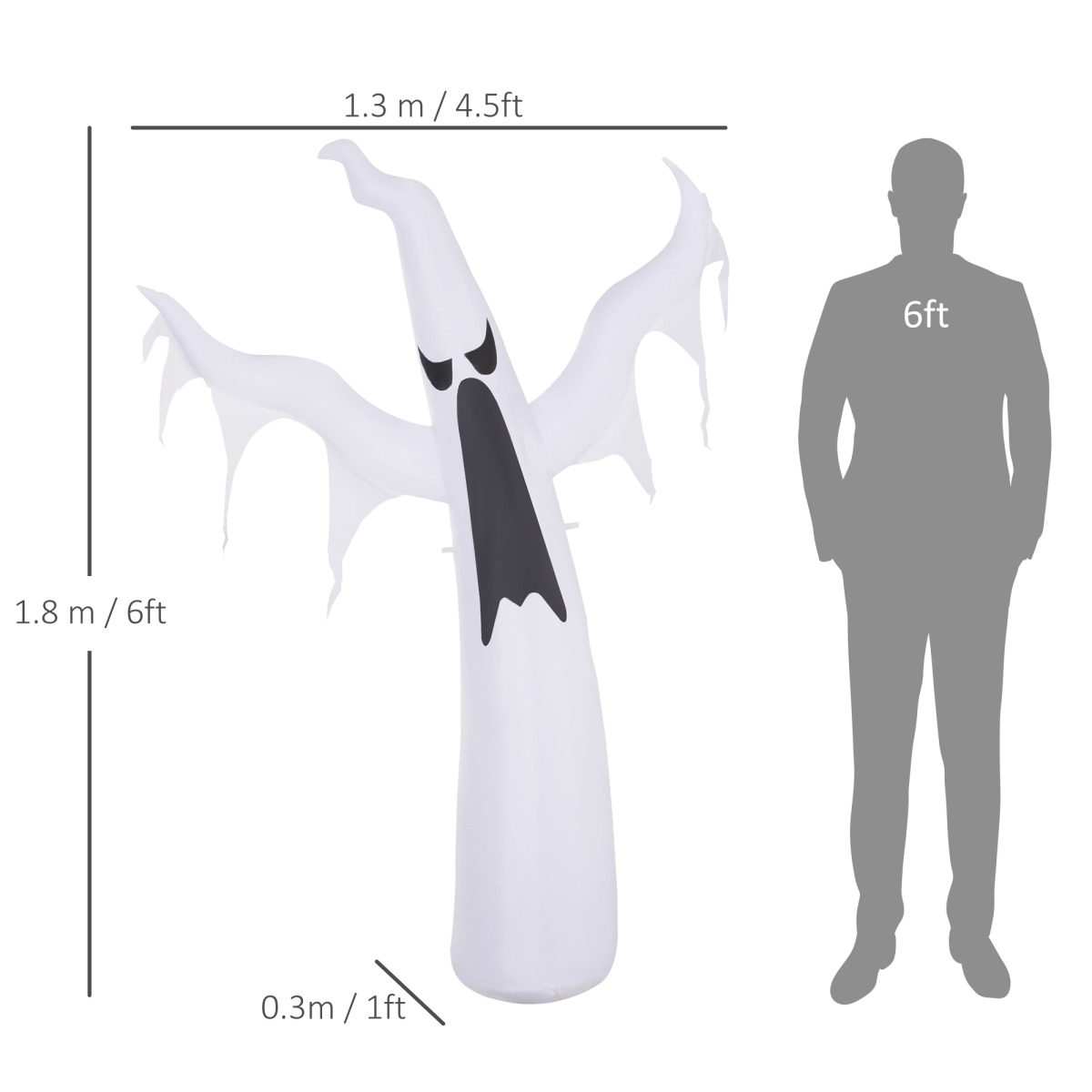 6FT LED Inflatable Halloween Ghost