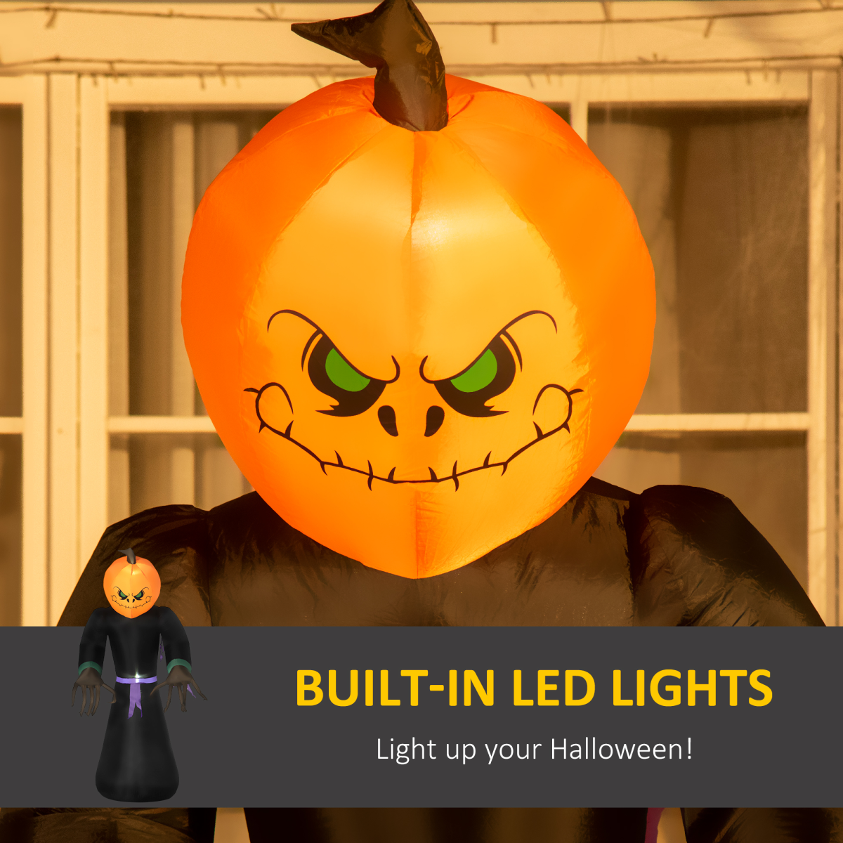 2.1m Inflatable Pumpkin Reaper Halloween Decoration