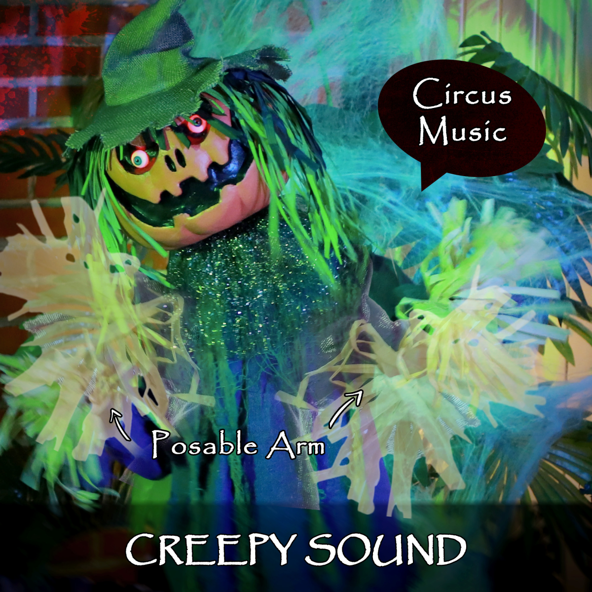 Purple Pumpkin Scarecrow Halloween Animatronic