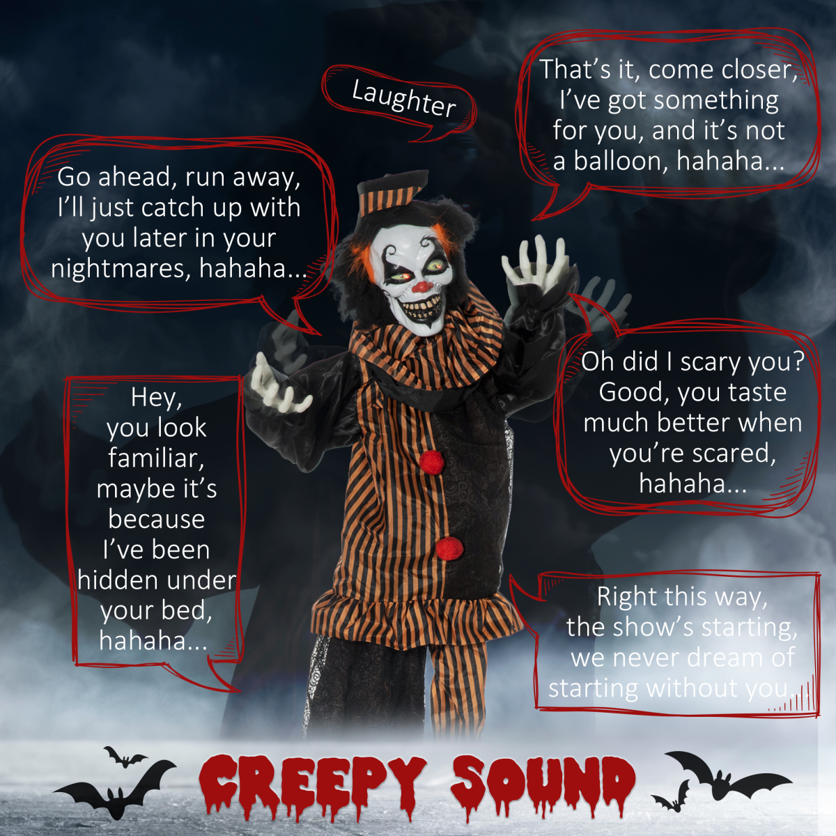 67" Life-Size Outdoor Halloween Talking Circus Clown