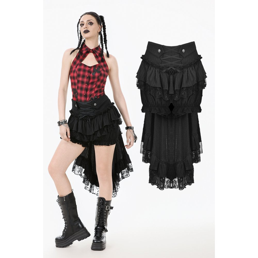 Dark in Love Cordelia Gothic High-Low Layered Skort