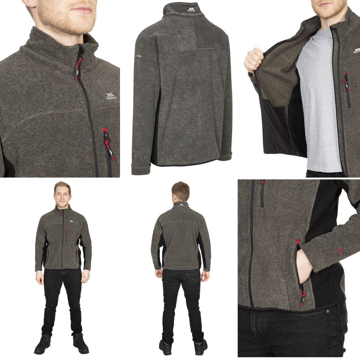 Mens Jynx Heavyweight Full Zip Fleece Jacket with Rib Effect
