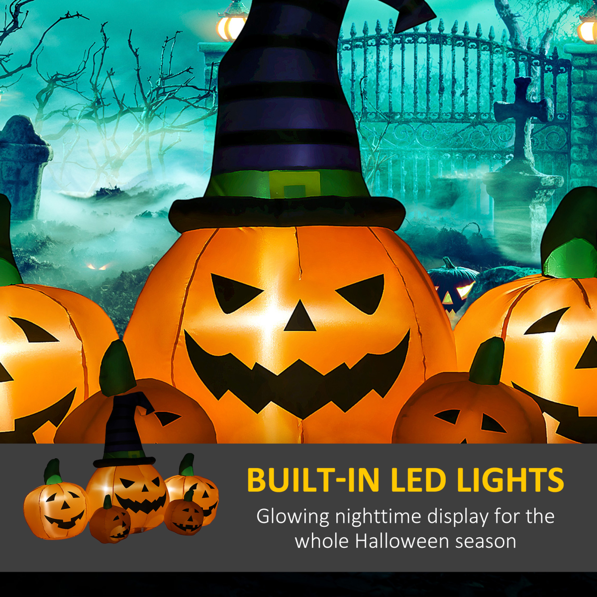 6ft Inflatable Halloween Pumpkin Hat