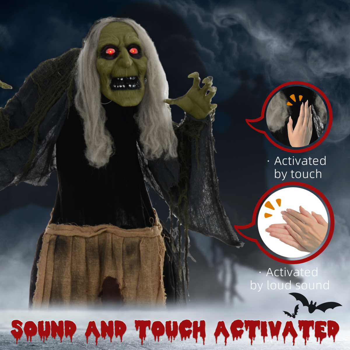 10FT Inflatable LED Halloween Ghost Decoration