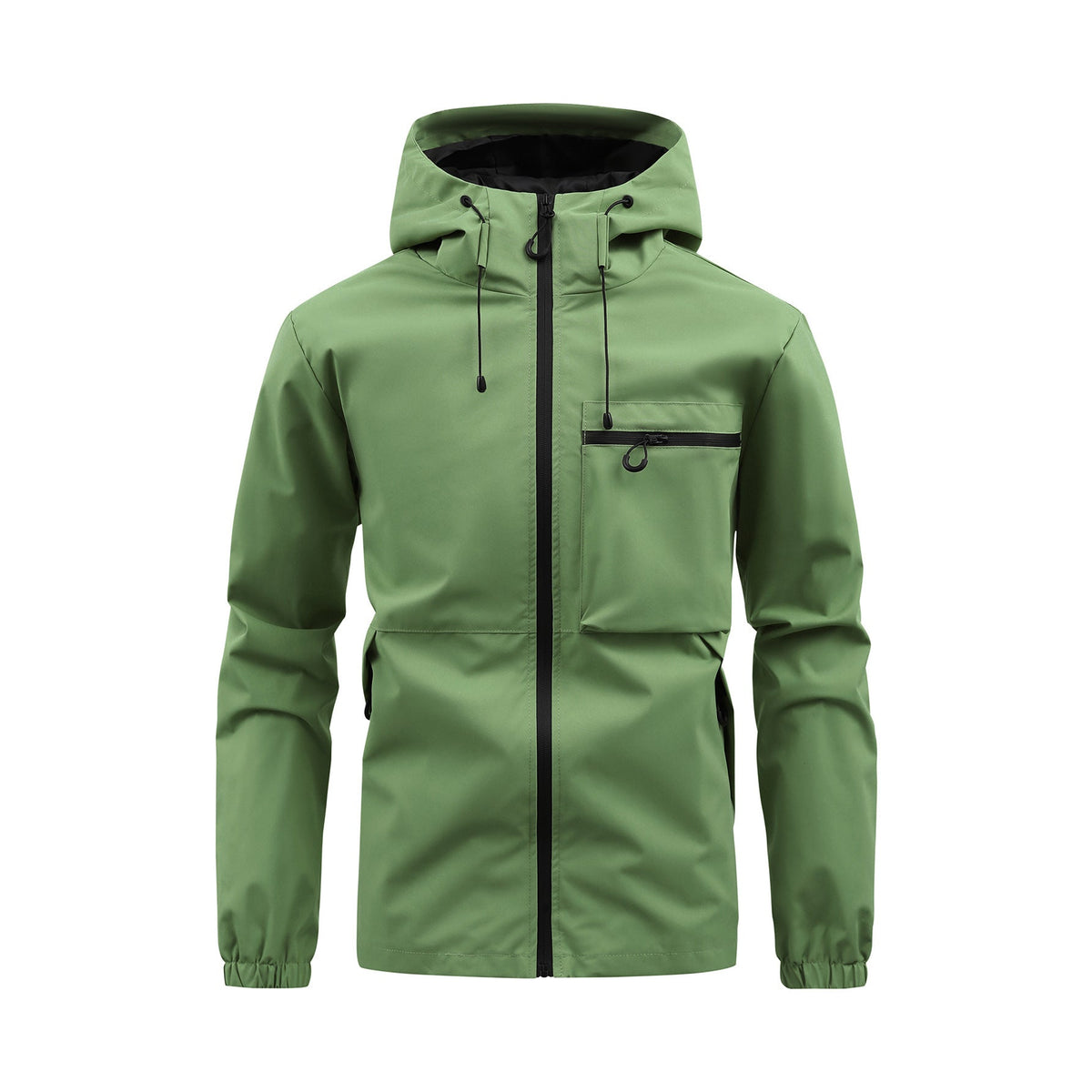 Men’s Fashion Casual Hooded Outdoor Coat – Solid Colour Multi-Pocket Workwear Jacket