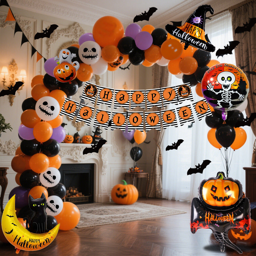 Halloween Hanging Flag Balloon Set Party Decoration Supplies