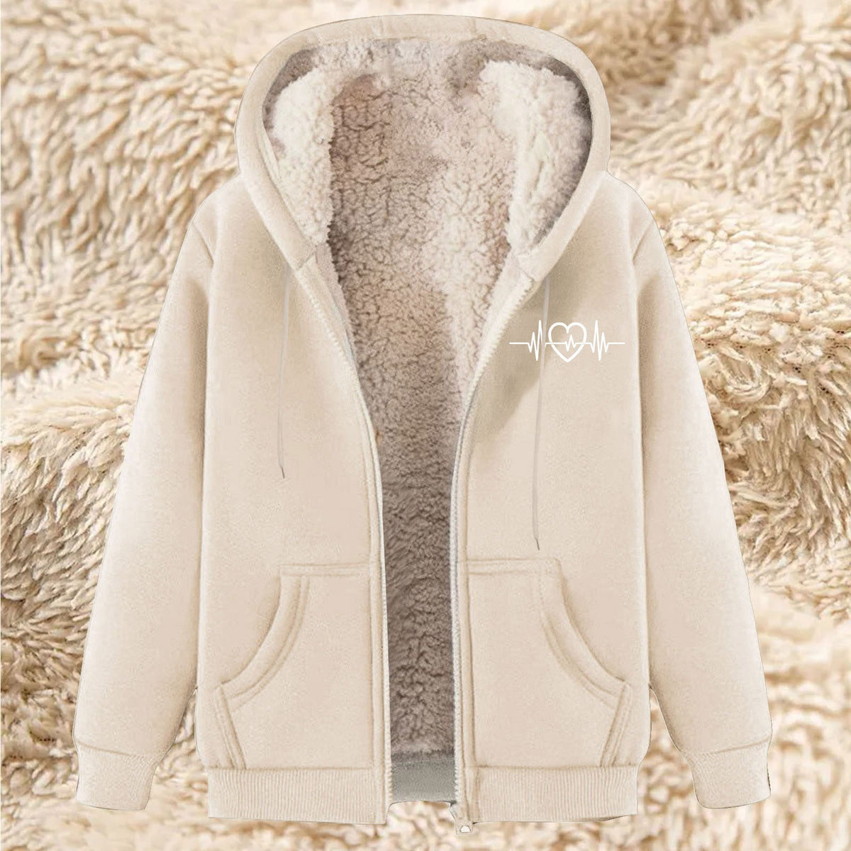 Men's Fleece Hoodie With Fleece Lining, Thick And Warm For Winter, Lamb Fleece For Autumn And Winter