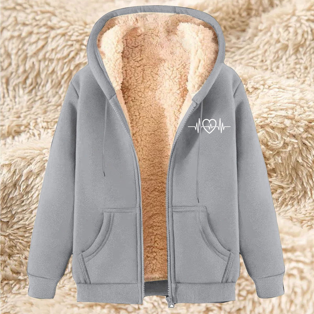 Men's Fleece Hoodie With Fleece Lining, Thick And Warm For Winter, Lamb Fleece For Autumn And Winter