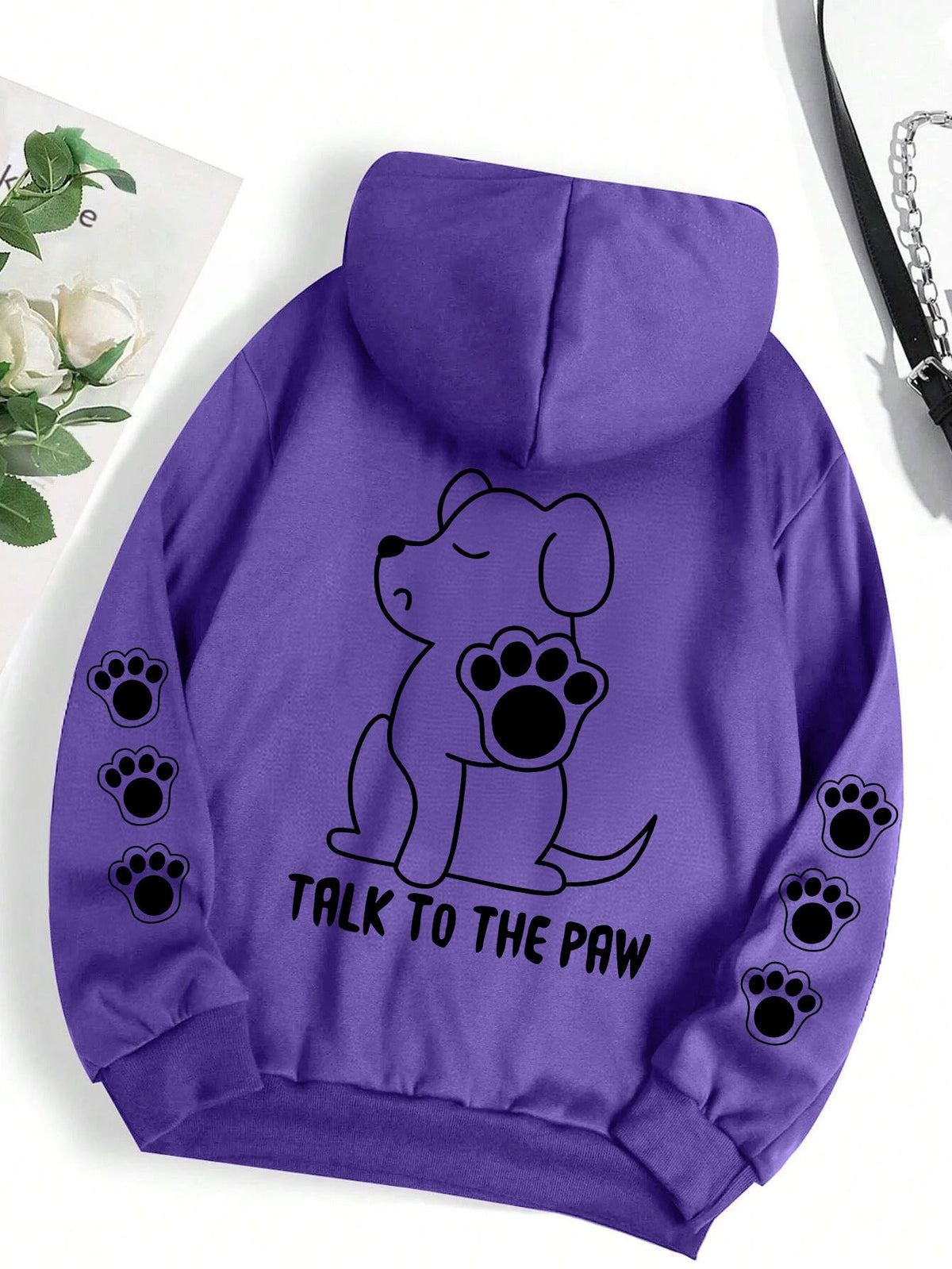 Funny Dog Cartoon Printed Hoodie Women's Warm