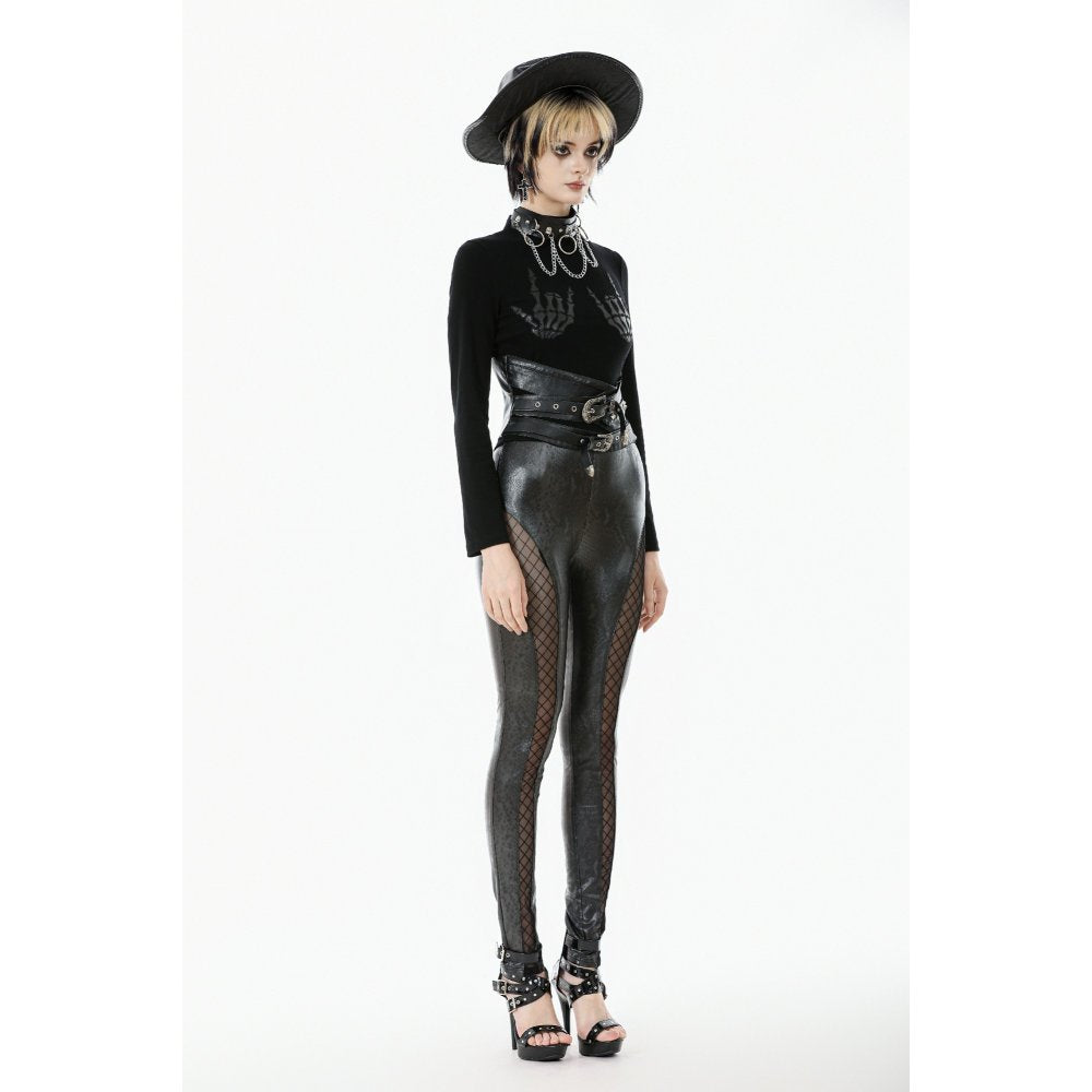 Dark in Love Serpentine Mesh Panel Leggings