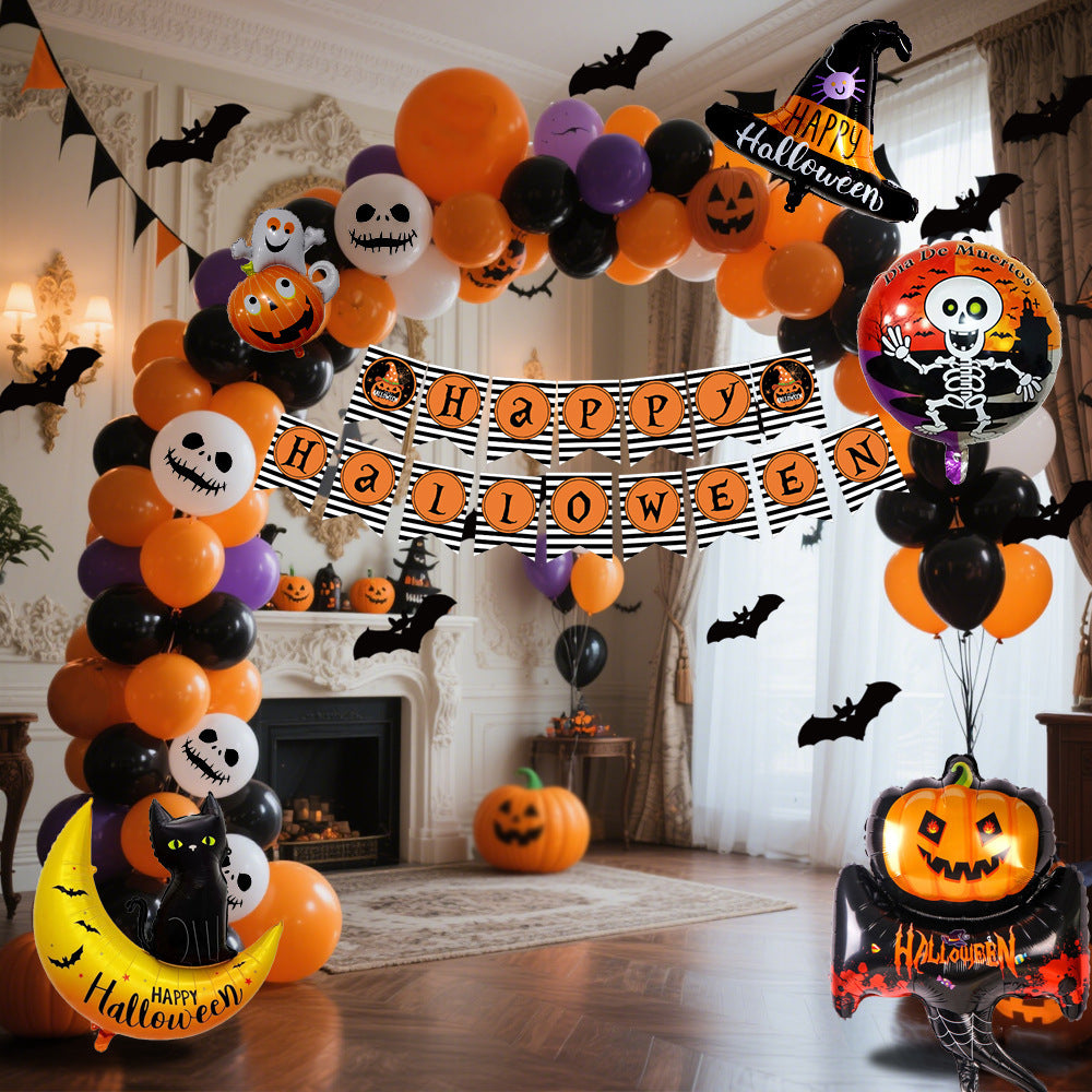 Halloween Hanging Flag Balloon Set Party Decoration Supplies