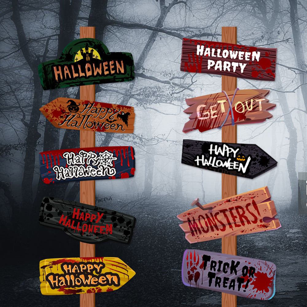 Creative Printing Halloween Decoration Props Paper Signs