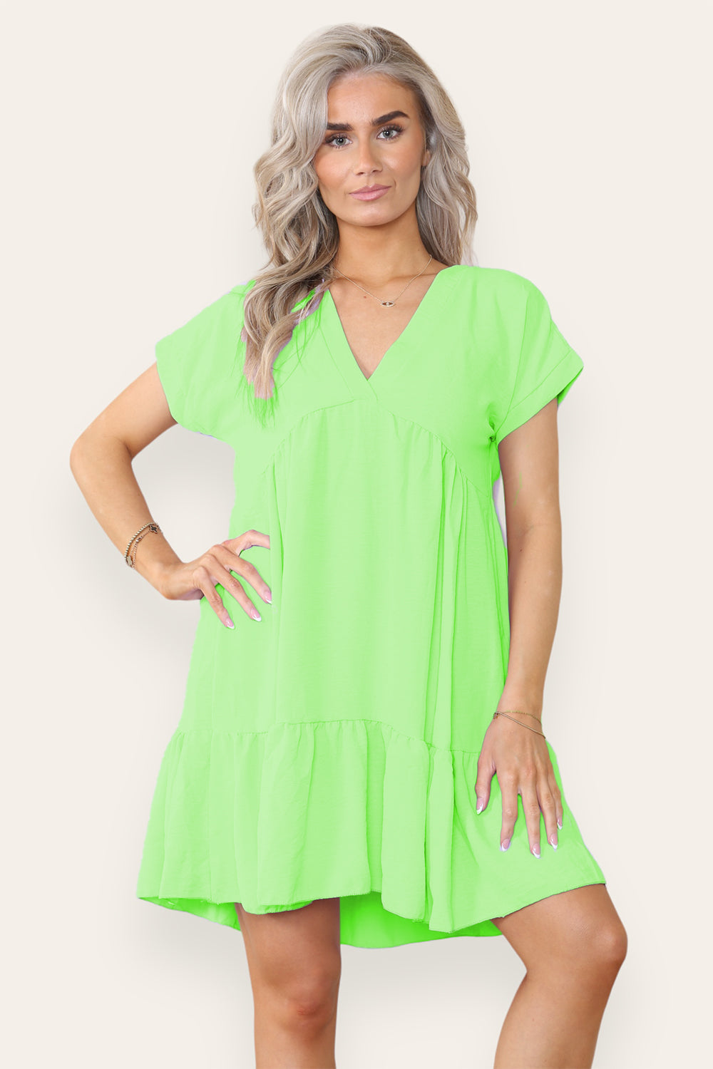 Womens Fancy Style Tiered Smock Dress