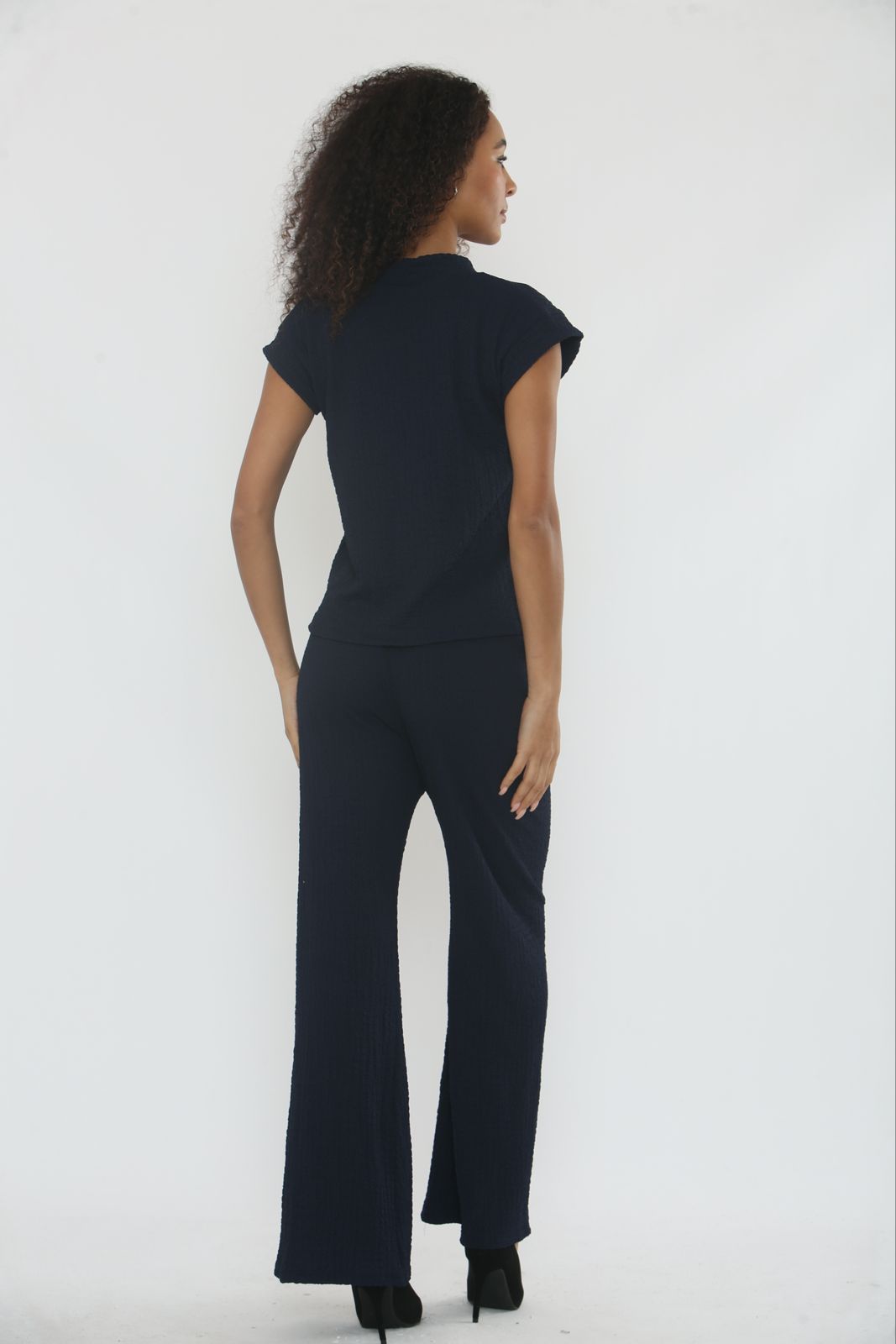 V-Neck Cheesecloth Gold Button Co-Ord Suit