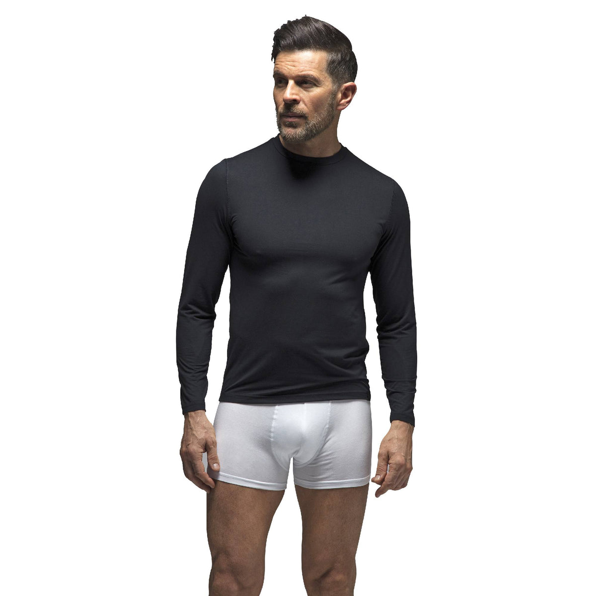 Mens Fleece Lined Base Layer Thermal Long Sleeve Top