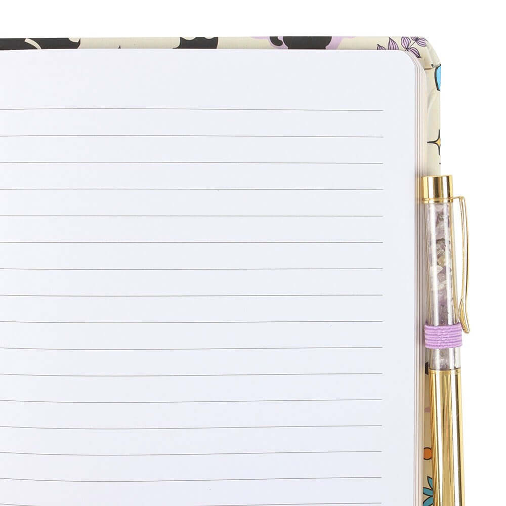 Gothic Gifts Cute and Creepy Print A5 Notebook with Amethyst Pen