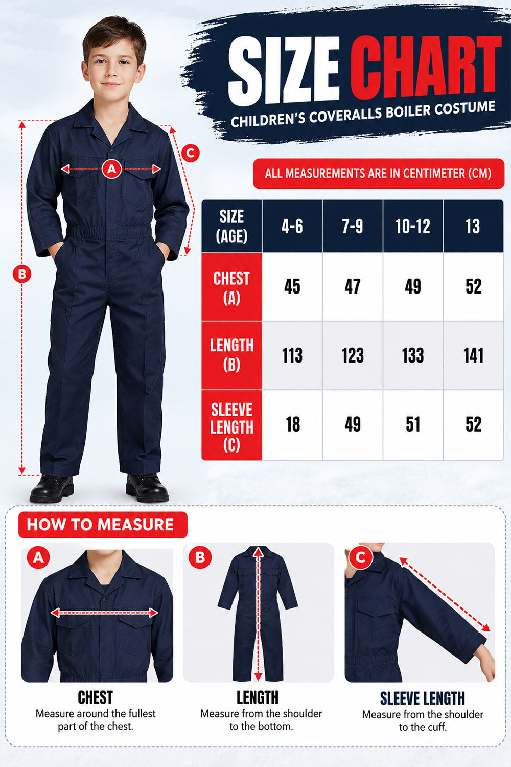 Children's Coveralls Boiler Costume 180 GSM