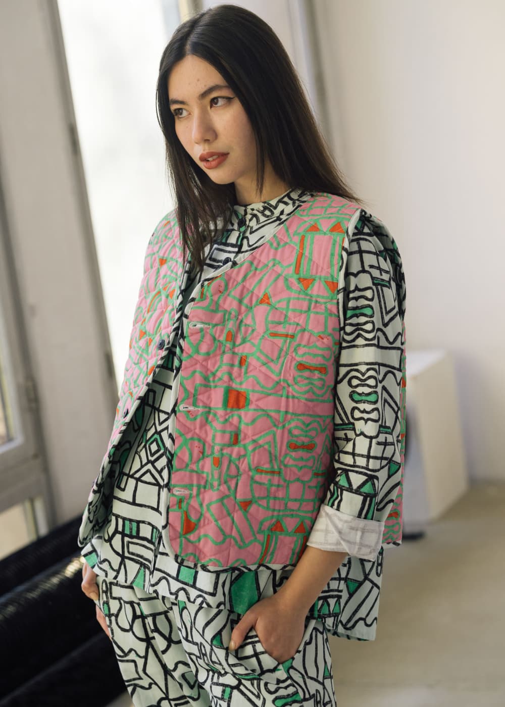 Driftstate Reversible Organic Cotton Quilted Gilet