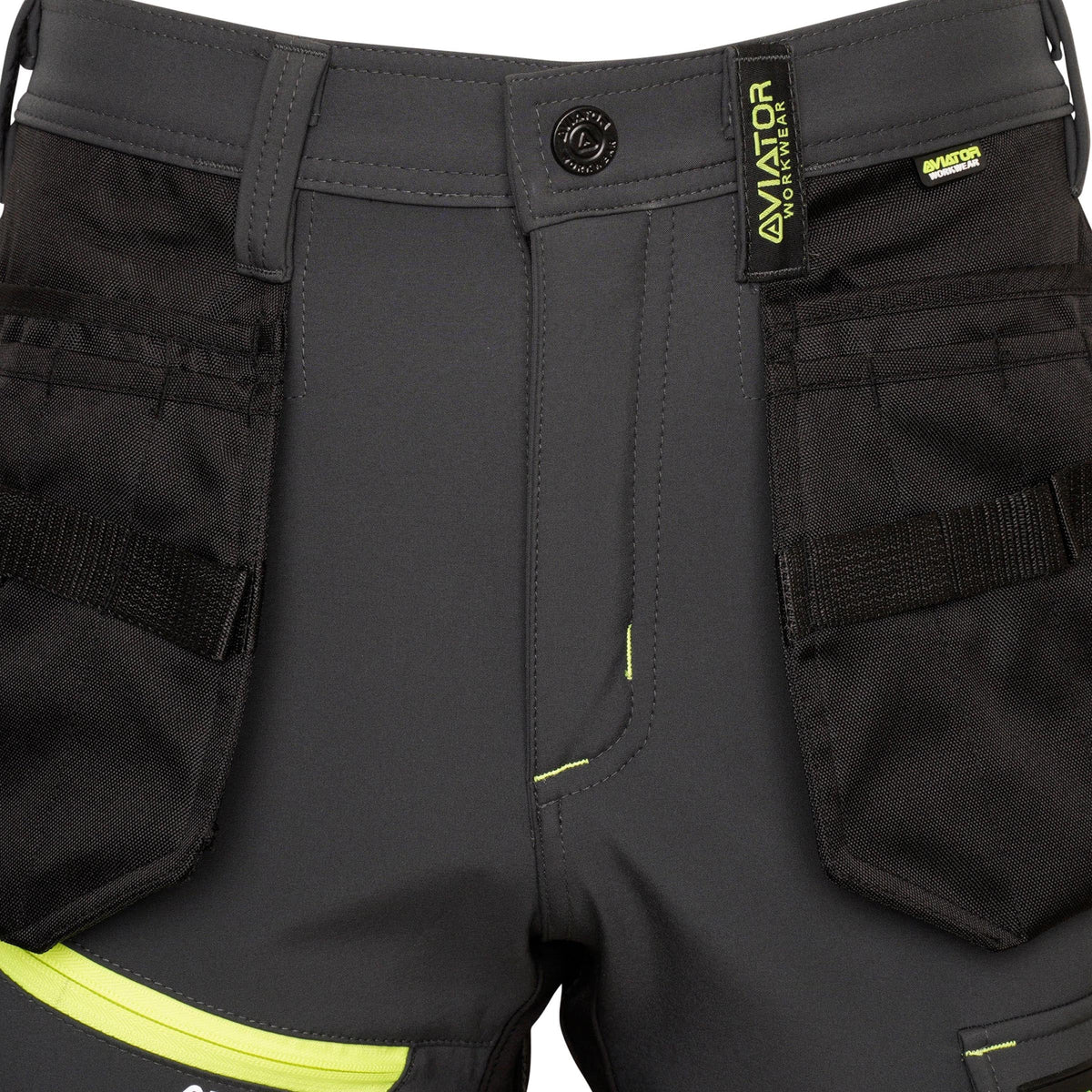 Mens Softshell Waterproof Cargo Workwear Trousers - Fleece Lined