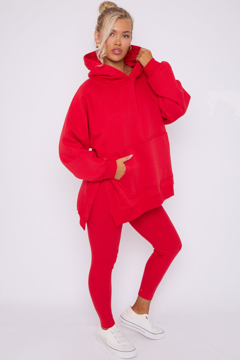 Oversized Split Sides Hoodie & Ribbed Leggings Co-ord