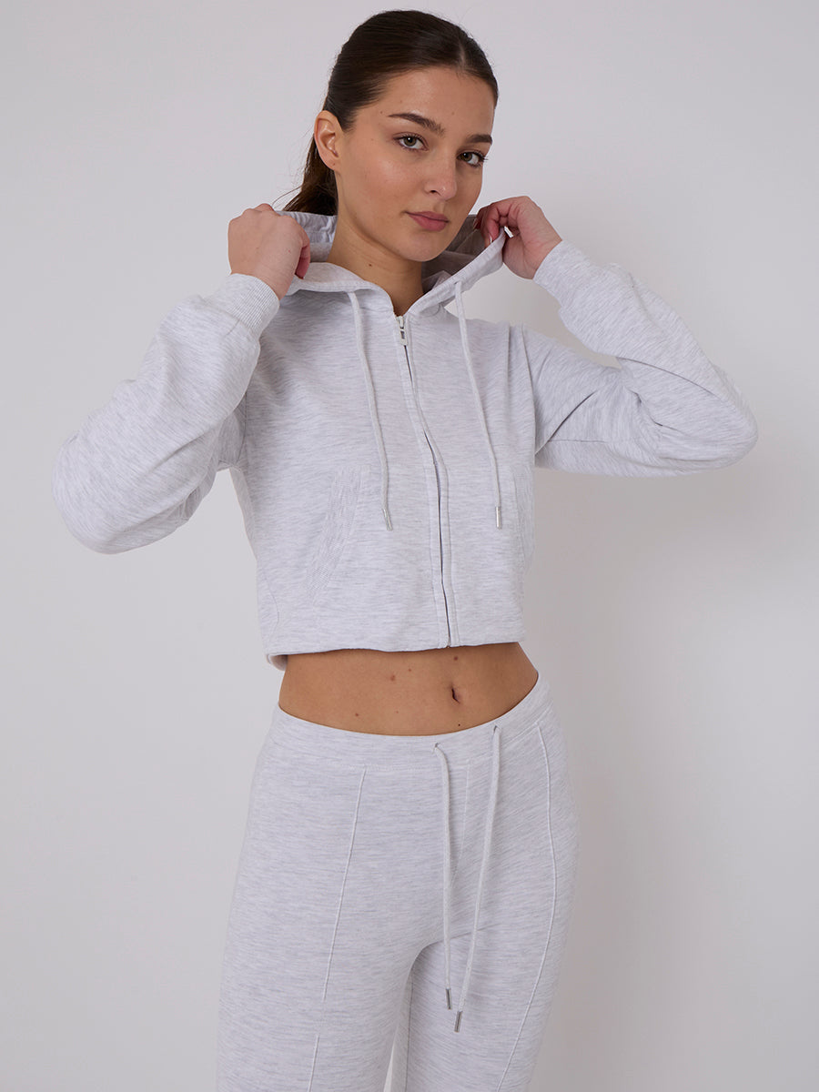 Interlock Cropped Zip Hoodie and Flared Trouser Set