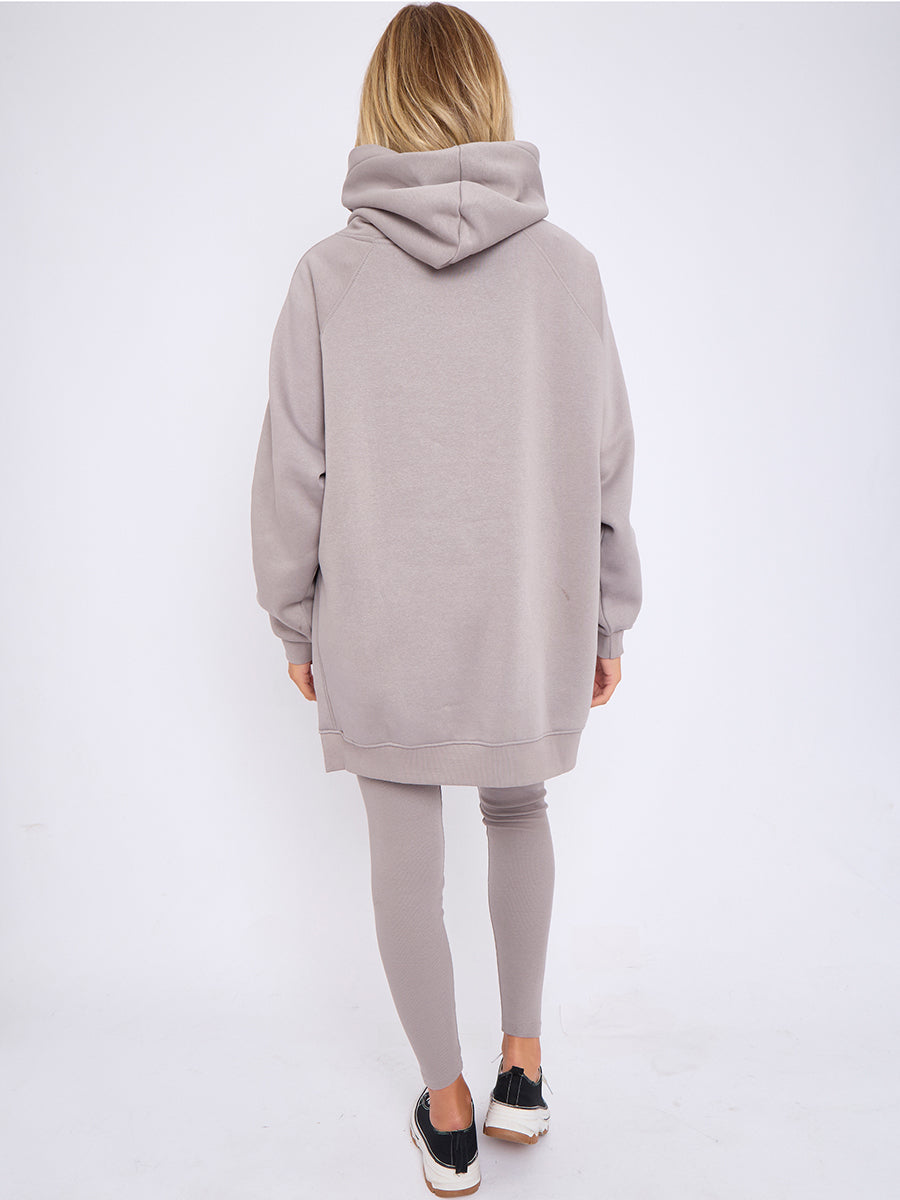Oversized Split Sides Hoodie & Ribbed Leggings Co-ord