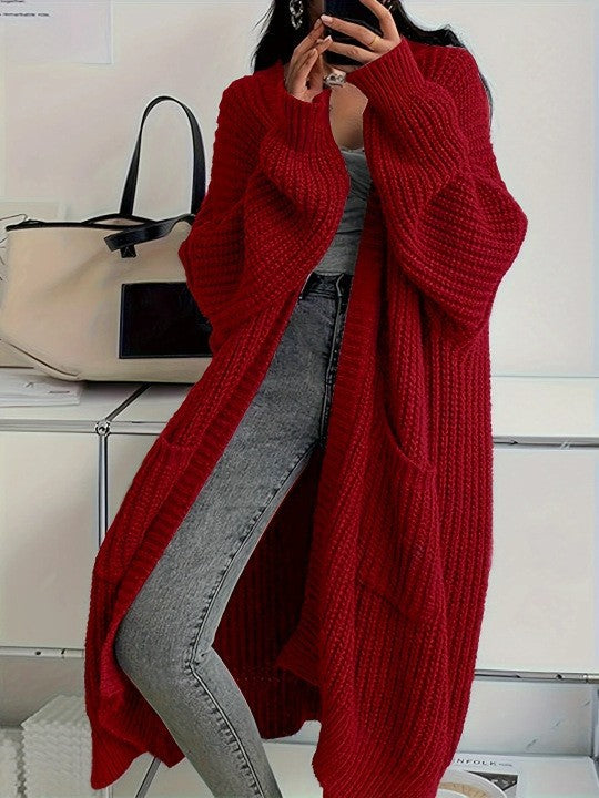 Overknee Sweater Coat Women's Loose Long-sleeved Knitted Cardigan