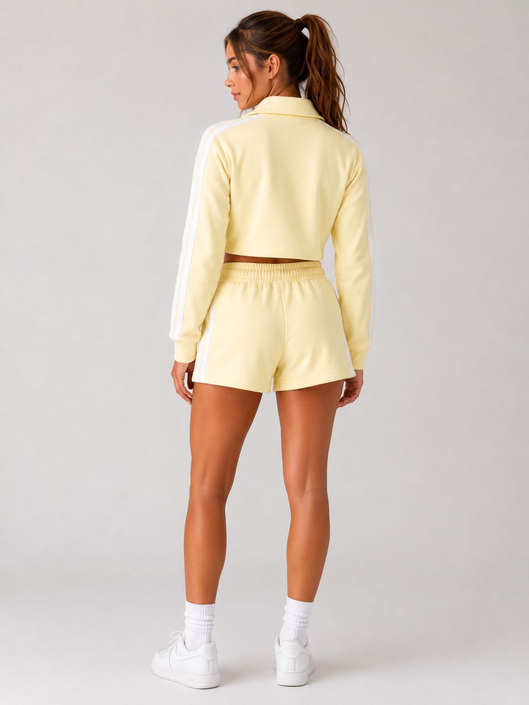 Sporty Side Stripe Detailing Top & Drawstring Shorts