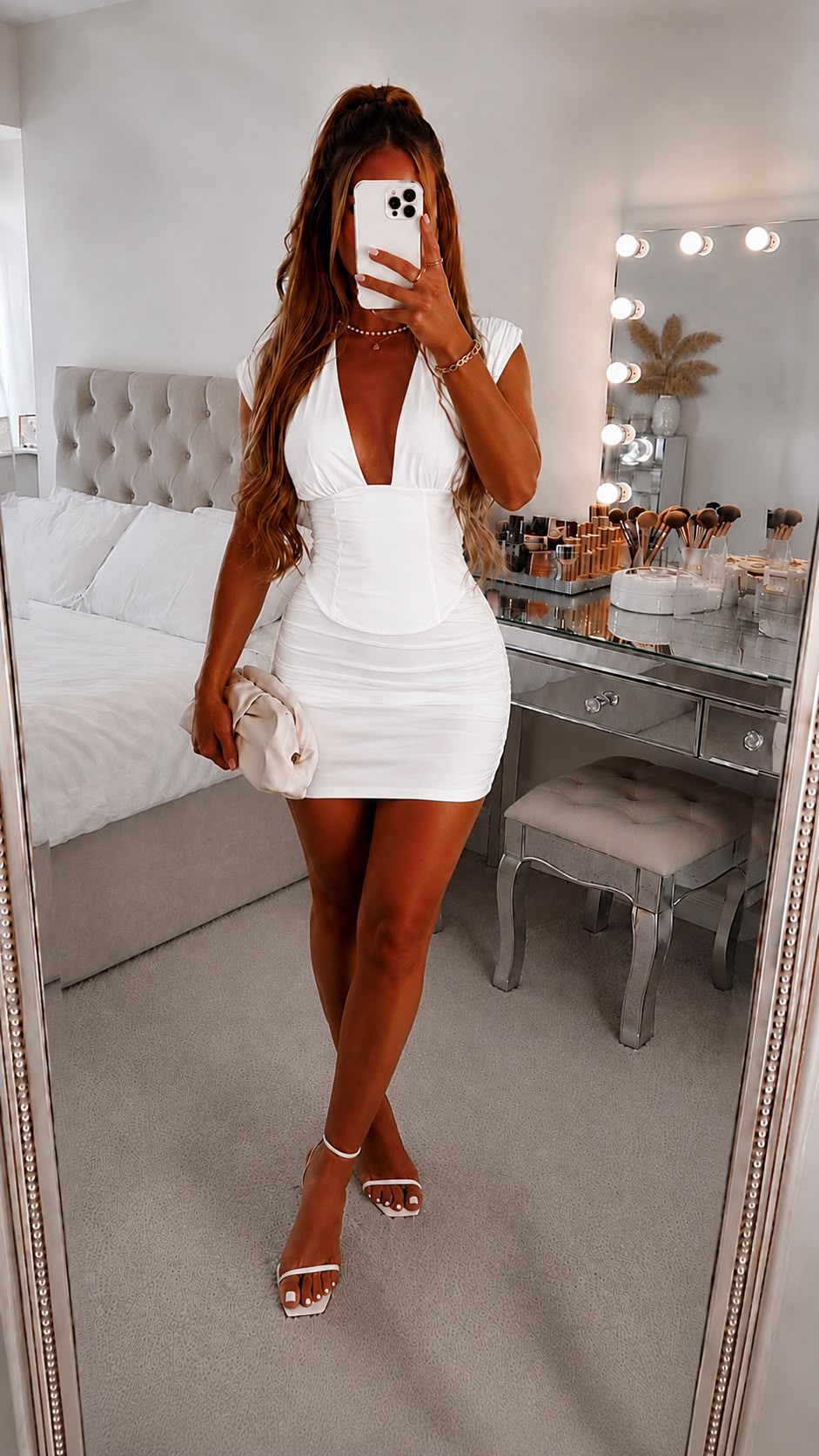 Deep Plunge V-Neckline Mini Dress