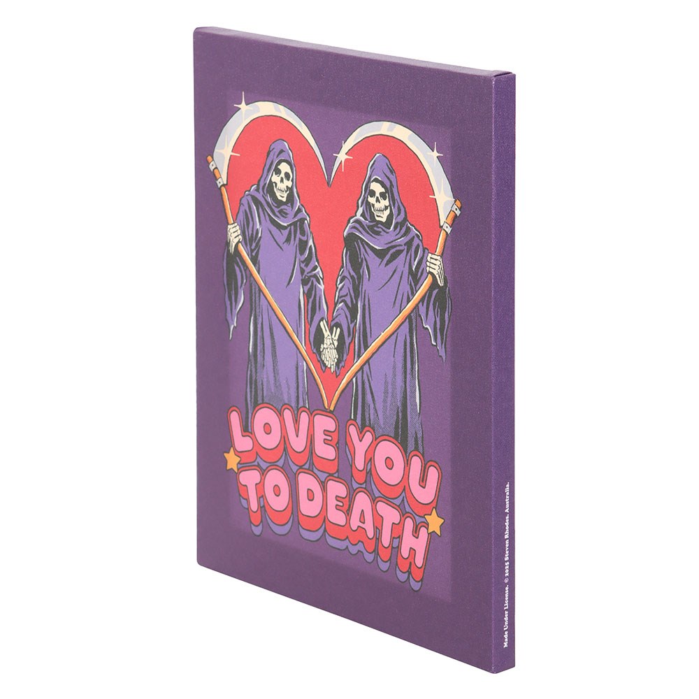 Steven Rhodes' Love You To Death Canvas Plaque, 19 x 25 cm
