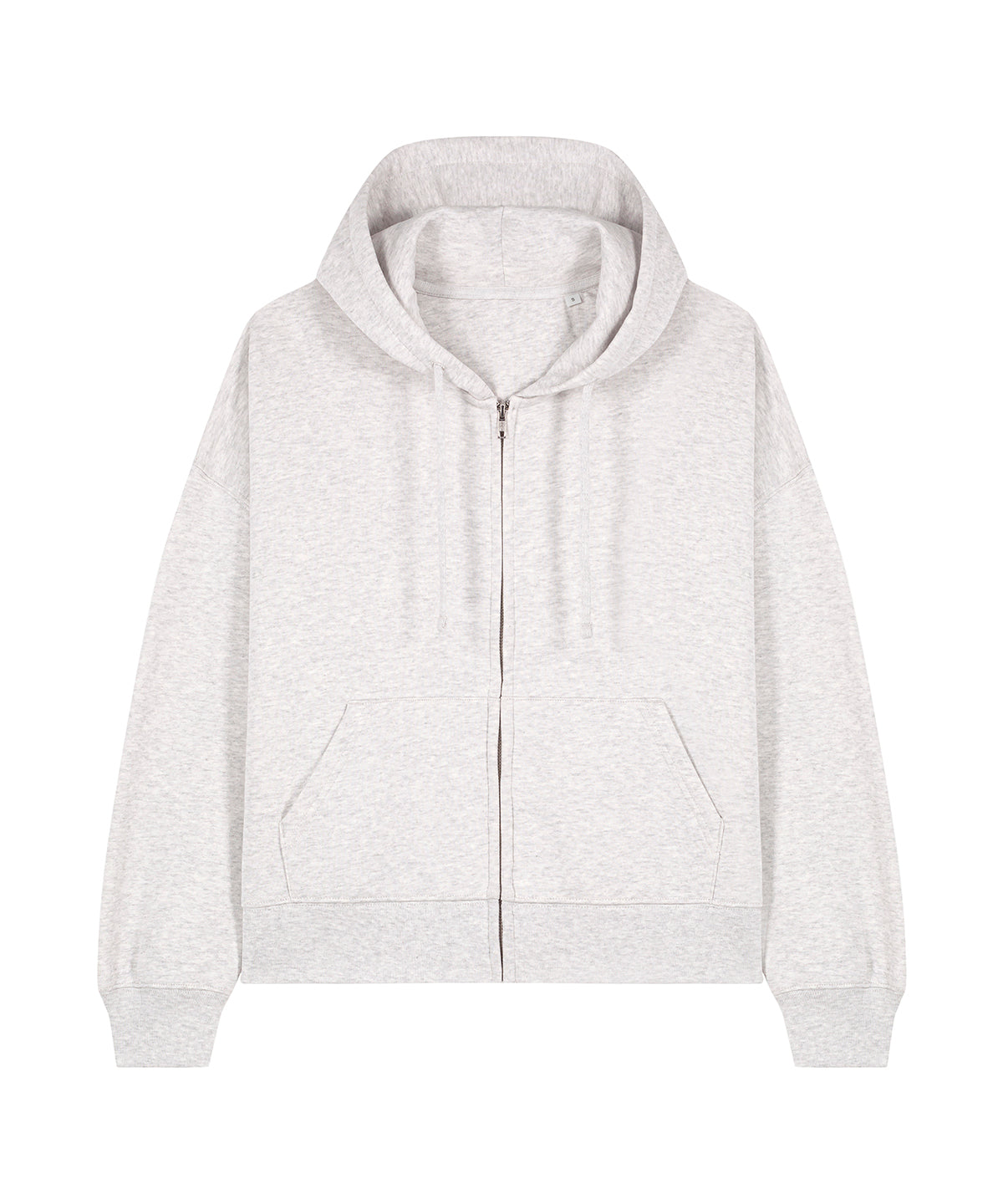 Organic Dropped Shoulder Zipped Hoodie: Womens