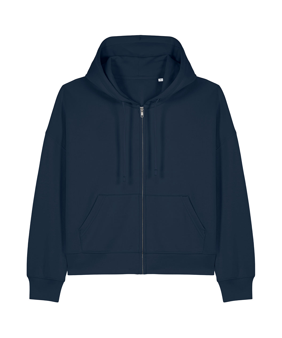 Organic Dropped Shoulder Zipped Hoodie: Womens