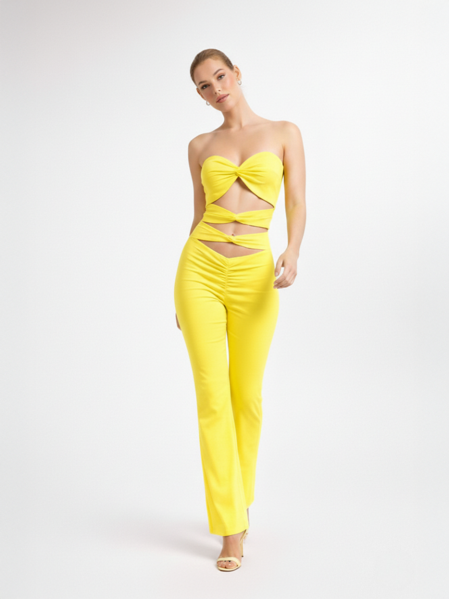 Cut Out Knot Front Jumpsuit