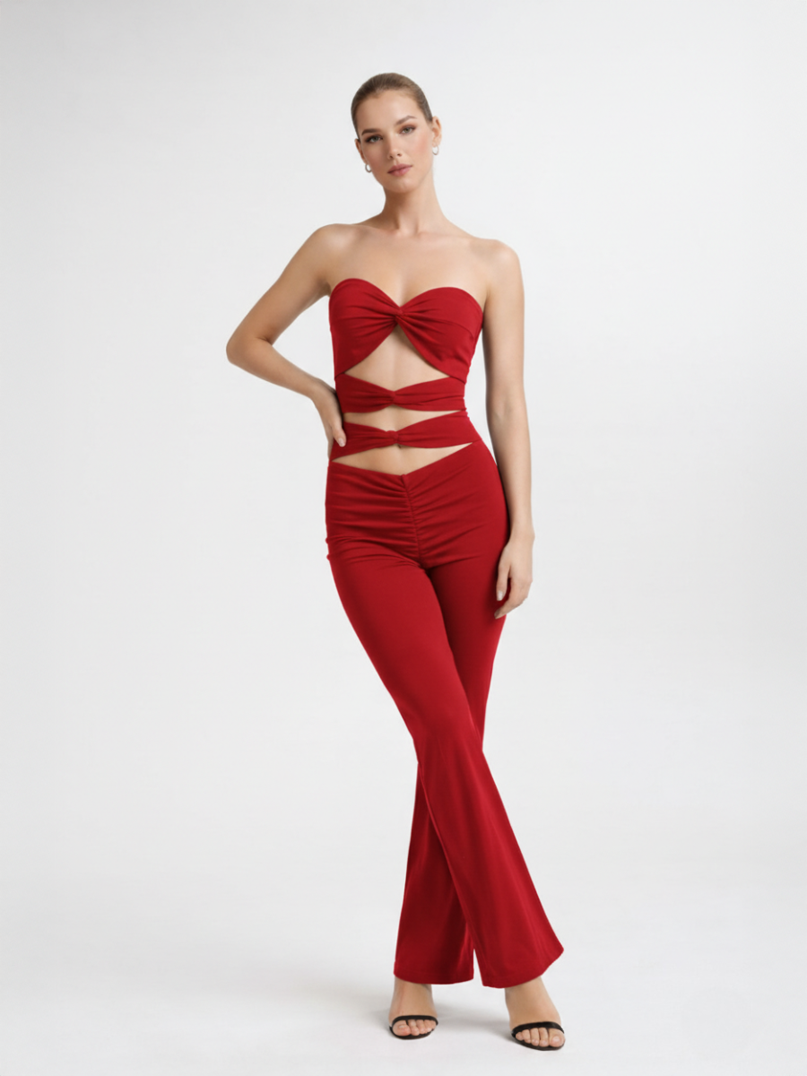 Cut Out Knot Front Jumpsuit