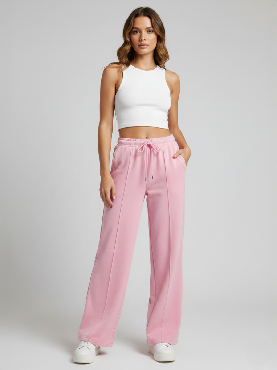 Loopback Seam Detail Wide Leg Jogger